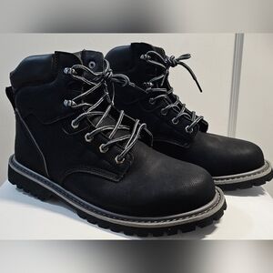Black Leather Men's Boots